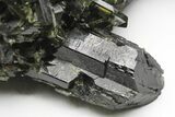Lustrous, Epidote Crystal Cluster on Actinolite - Pakistan #213425-2